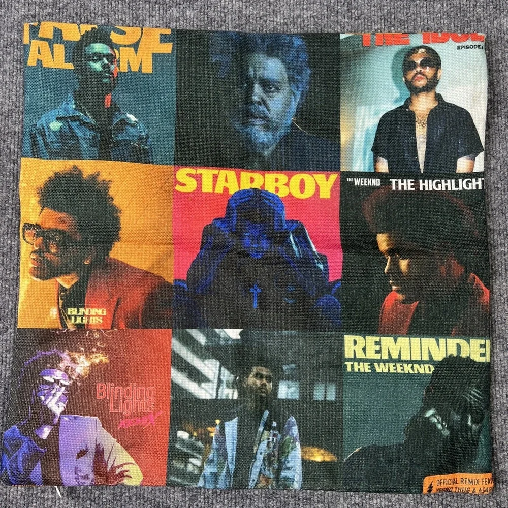 The weeknd Album Collage Pillow Case‎ Cover Bling Lights Starboy Reminder